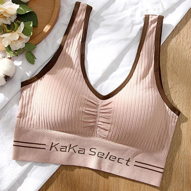 qgtao Women Sports Crop Tops Seamless Underwear Removable Padded Camisole Femme Female Tank Camis Sexy Lingerie Intimates