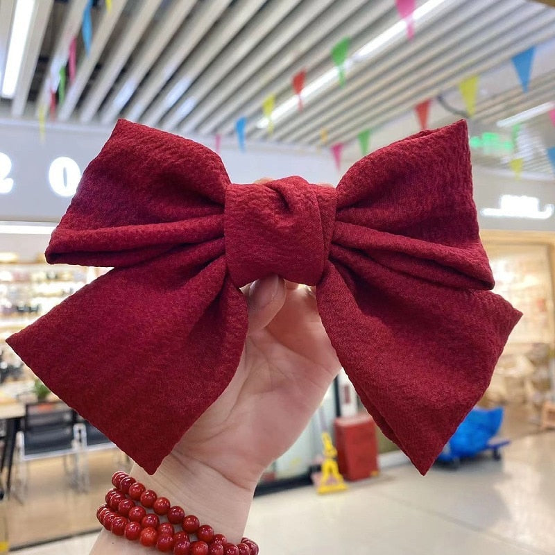 Wild Big Large Fashion Women Girls Hair Band Trendy Hairpin Casual Hair Clip Cute Ribbon Bow Ladies accessories Big Bow Barrette