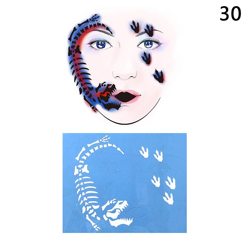 qgtao  New Eye Body Paint DIY Design Halloween Christmas Party Soft Face Paint Stencil Reusable Template Tattoo Painting Makeup Tool