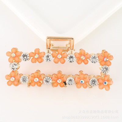 Hair Claw Clip Clamp For Women Girl Flower Floral Rhinestone Pearl Korean Handmade Fashion Head Accessories Mujer Wholesale