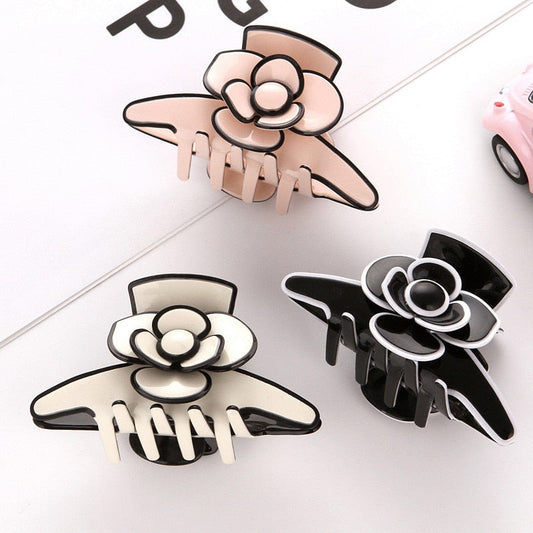 Acetate Camellia Hair Claw Clip Clamp For Women Girl Flower Handmade French Fashion Head Accessories Mujer Wholesale