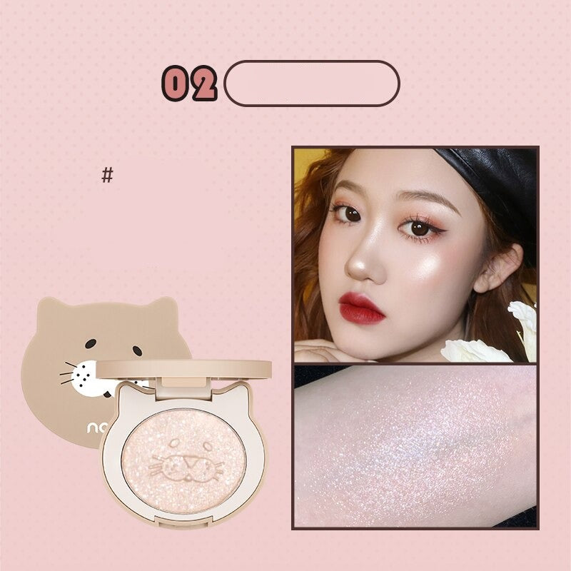 Cute Pets Diamond Highlighter Powder Glitter Palette Makeup Glow Facial Brighten Skin Shiny Makeup Highlight Face Illuminator