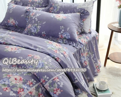 New arrival luxury bedding set, Korean version of American ruffled lace pleated cotton bed skirt, four-piece bedding quilt cover