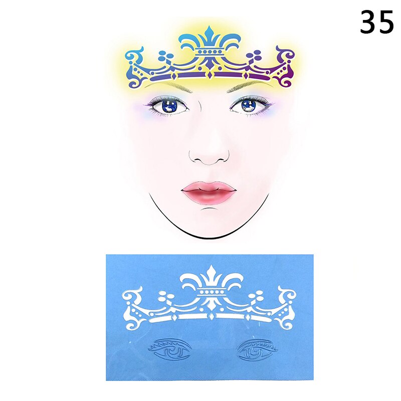 qgtao  New Eye Body Paint DIY Design Halloween Christmas Party Soft Face Paint Stencil Reusable Template Tattoo Painting Makeup Tool