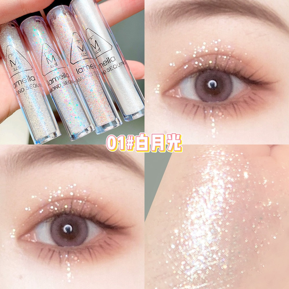 Diamond Glitter Eyeshadow Pallete Makeup Nude Shimmer Liquid Eyeshadow Glitter Mineral Pigment Long Lasting Cosmetics