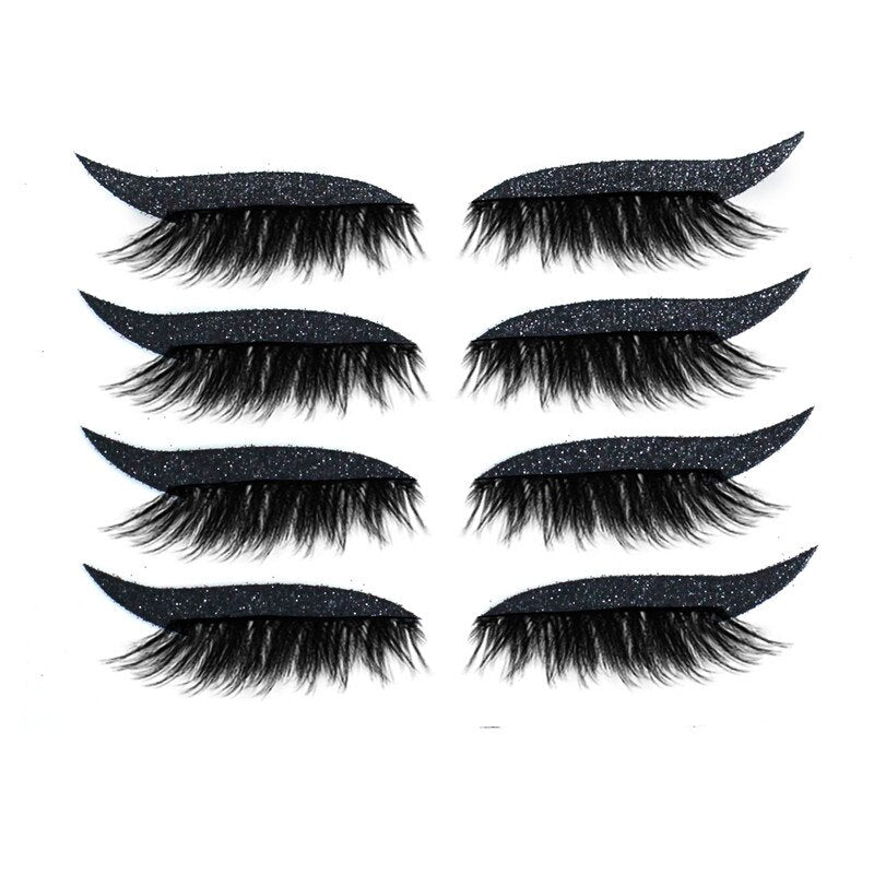 8 Pcs Eyeliner Stencils Eyelash Sticker Kit Makeup Fashion Reusable Eyes Sticker Shiny Eyeliner Stickers Lazy Shaping Tools Sets