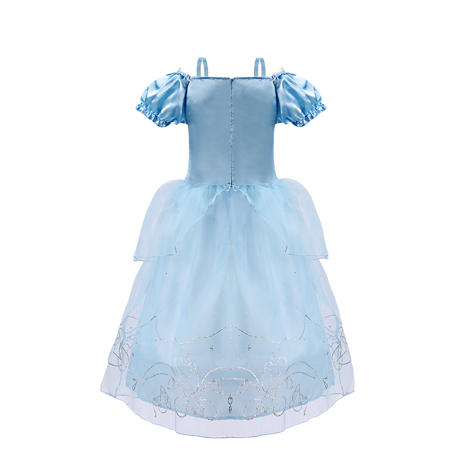 Children Makeup Fantasy Costume Cinderella Dress Girls Dress Up Cinderella Costume Baby Girl Princess Party Prom Evening Dress