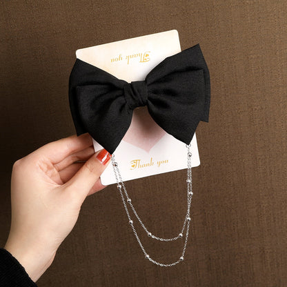 AWAYTR Tassel Elegant Vintage Bow Pearl Chain Hairpins Sweet Hair Decorate Headband Hair Clips For Fashion Hair Accessories