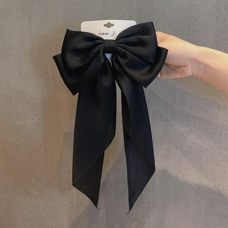 Wild Big Large Fashion Women Girls Hair Band Trendy Hairpin Casual Hair Clip Cute Ribbon Bow Ladies accessories Big Bow Barrette