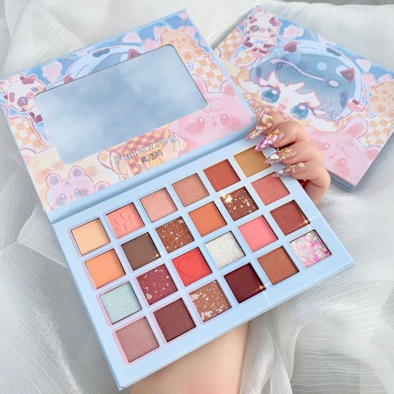 24 Cute Makeup Palettes Pearlescent Glitter Eyeshadow Palette Eye Color Beauty Waterproof Female Cosmetics Lasting Nature