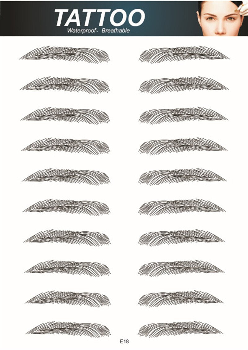 Women 4D Hair Like Eyebrow Makeup Waterproof Eyebrow Tattoo Sticker Long Lasting Natural Fake Eyebrow Stickers Cosmetics For Men