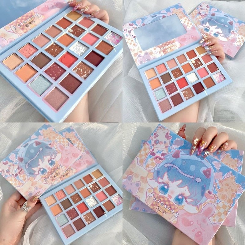 24 Cute Makeup Palettes Pearlescent Glitter Eyeshadow Palette Eye Color Beauty Waterproof Female Cosmetics Lasting Nature