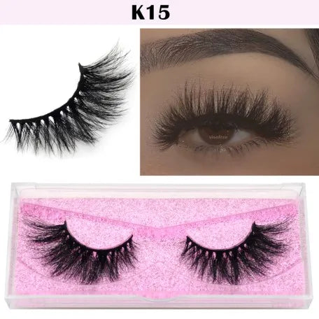 qgtao Mink Eyelashes 3D Mink Hair False Eyelashes Natural Thick Long Eye Lashes Fluffy Makeup Beauty Extension Tools