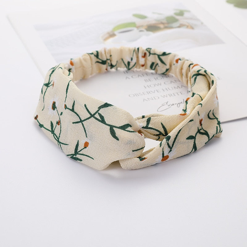 Women Cross Solid color Hair Bands Girls Print Flower Headbands Fashion Turban Make up Hair Accessories FD127