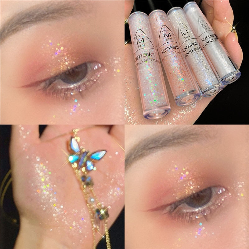 Diamond Glitter Eyeshadow Pallete Makeup Nude Shimmer Liquid Eyeshadow Glitter Mineral Pigment Long Lasting Cosmetics