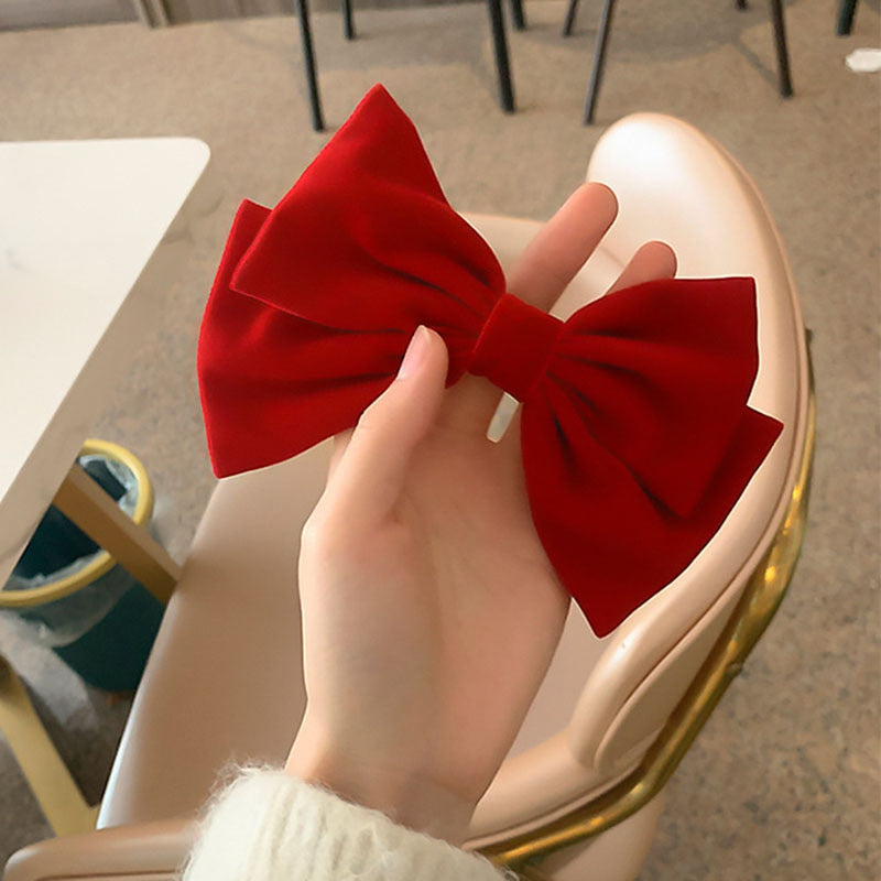 Wild Big Large Fashion Women Girls Hair Band Trendy Hairpin Casual Hair Clip Cute Ribbon Bow Ladies accessories Big Bow Barrette