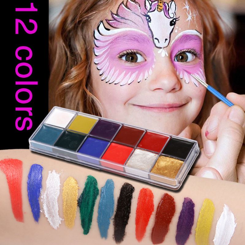 festival World Cup body painting play clown Halloween makeup face paint oil 12 Color face painted Makeup Flash Tattoo