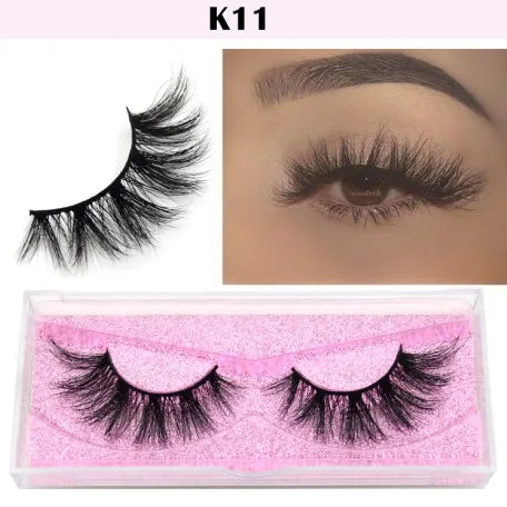 qgtao Mink Eyelashes 3D Mink Hair False Eyelashes Natural Thick Long Eye Lashes Fluffy Makeup Beauty Extension Tools