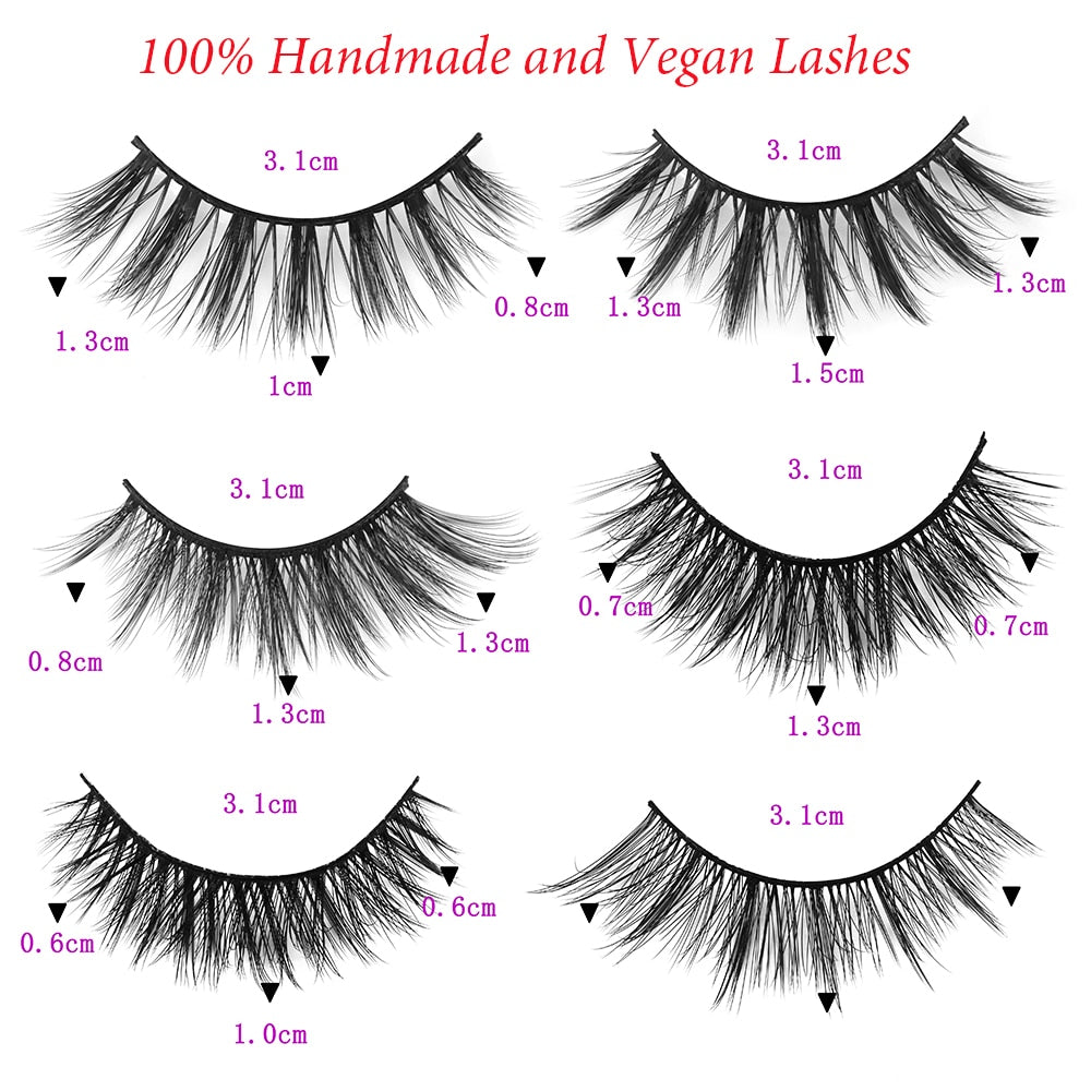 3 Pairs Self Adhesive False Eyelashes Eyeliner Kit a Liquid Eyeliner Non Magnetic Lashes No Glue Needed Eye Makeup Tools