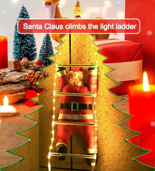 1PC Climb Stairs Santa Claus Foldable Lantern with LED Waterproof Outdoor Garden Lawn Lamp Festivel Hanging Christmas Decoration