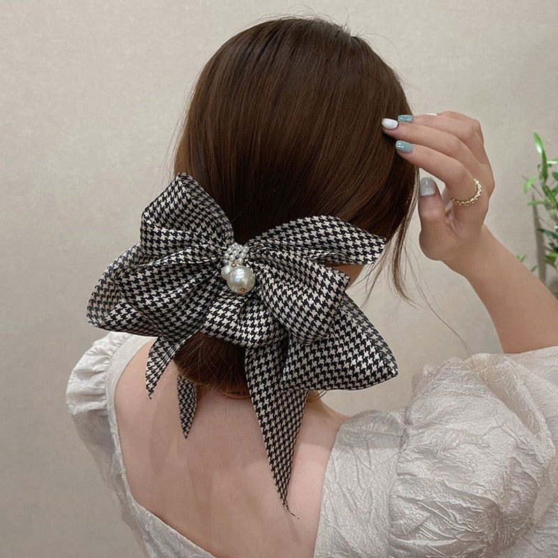 Wild Big Large Fashion Women Girls Hair Band Trendy Hairpin Casual Hair Clip Cute Ribbon Bow Ladies accessories Big Bow Barrette