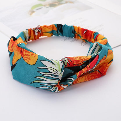 Women Cross Solid color Hair Bands Girls Print Flower Headbands Fashion Turban Make up Hair Accessories FD127