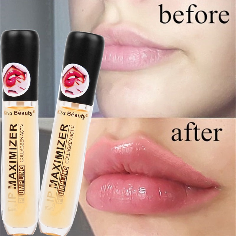 5ml Moisturizing Lips Plumper Instant Volume Transparent Lip Oil Repairing Dead Skin Reduce Lips Fine Line Nourishing Lip Makeup