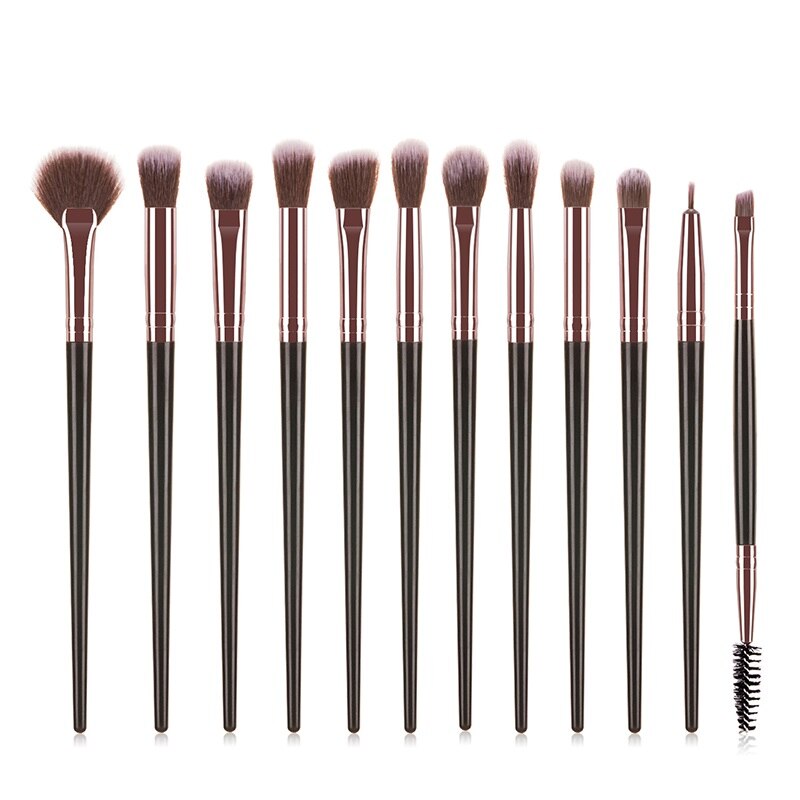 NEW BLACK+RED 10PCS/SET Spiral Design Plastic Handle Beauty Makeup Brushes Cosmetic Foundation Powder Blush Make Up Brush Tool