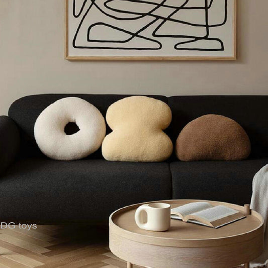 Solid Geometric Office Waist Cushion Sofa Head Cushions With Lovely Personality Simple Plush Pillow Home Decoration