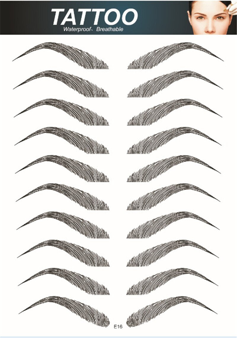 Women 4D Hair Like Eyebrow Makeup Waterproof Eyebrow Tattoo Sticker Long Lasting Natural Fake Eyebrow Stickers Cosmetics For Men