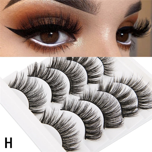 5 Pairs False Eyelashes Imitation Mink Hair Handmade Fluffy Wispy Natural Long Lashes No cruelty Eye Lash Extension Makeup Tools