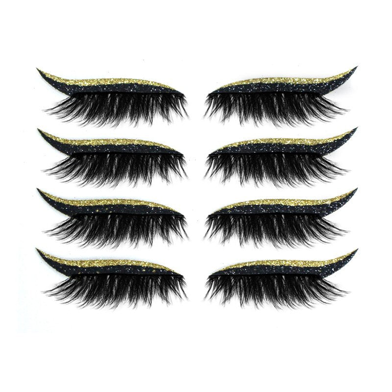 8 Pcs Eyeliner Stencils Eyelash Sticker Kit Makeup Fashion Reusable Eyes Sticker Shiny Eyeliner Stickers Lazy Shaping Tools Sets