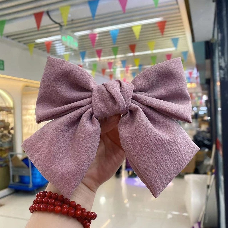 Wild Big Large Fashion Women Girls Hair Band Trendy Hairpin Casual Hair Clip Cute Ribbon Bow Ladies accessories Big Bow Barrette