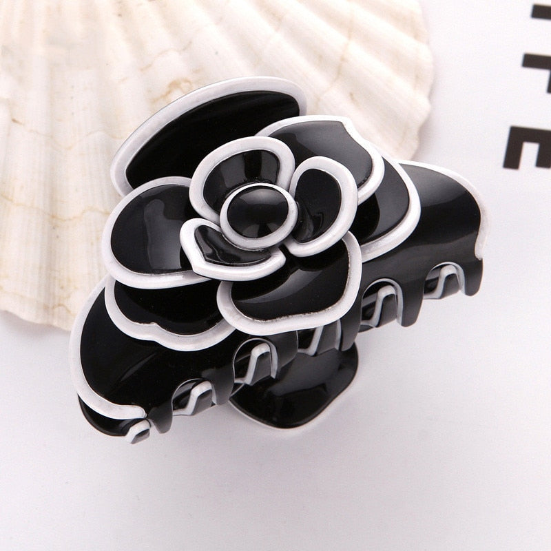 Acetate Camellia Hair Claw Clip Clamp For Women Girl Flower Handmade French Fashion Head Accessories Mujer Wholesale