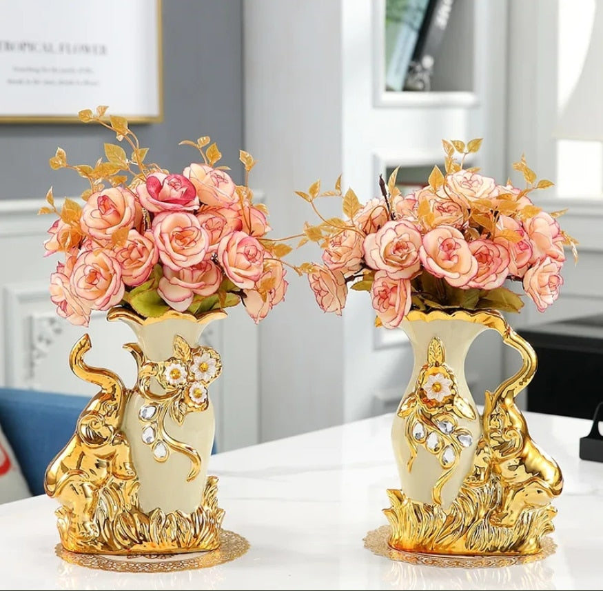 qgtao  Modern Minimalist Home Living Room Entrance Gold Glass Vase Light Luxury Wind Desktop Flower Container Decorations Ornaments