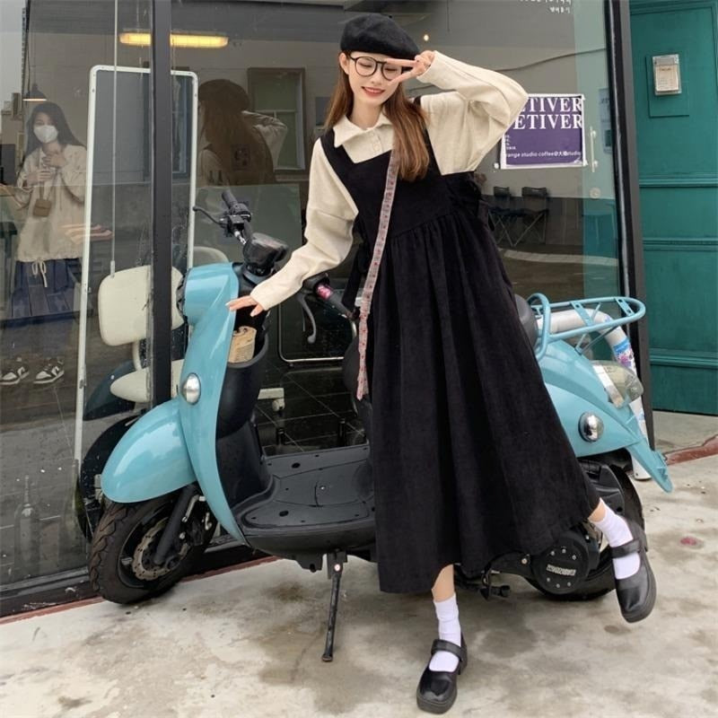 Light Academia Retro Midi Dress