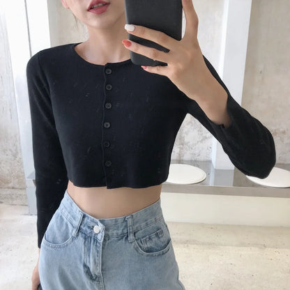 Cropped cardigan women black cardigans crop top long sleeve green cardigan vintage knit cardigans cute button up cardigan top