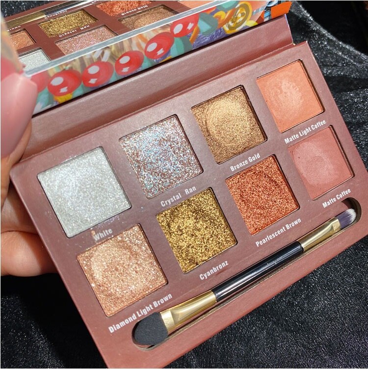 8 Color Rainbow Metallic Eyeshadow Palette Shimmer Matte Glitter Eye Shadow Pallete Waterproof Pigmented Makeup Palette Cosmetic