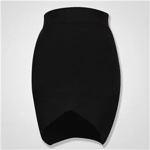 qgtao Ladies High Quality Rayon Black Thick Rayon Pencil Bandage Skirt Cute Mini Skirt