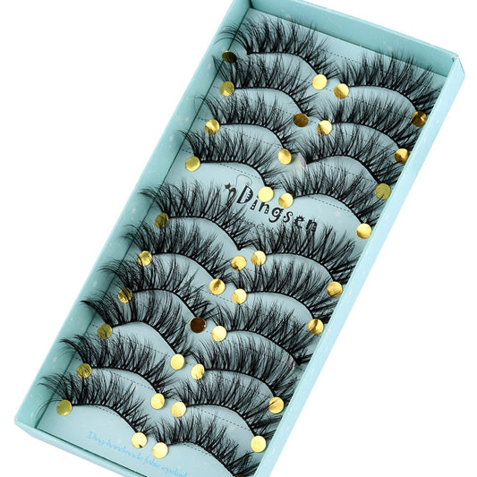 10 Pairs 3D Faux Mink Hair False Eyelashes Natural Thick Long Handmade Cruelty-free Criss-cross Eyelashes Beauty Makeup Tools