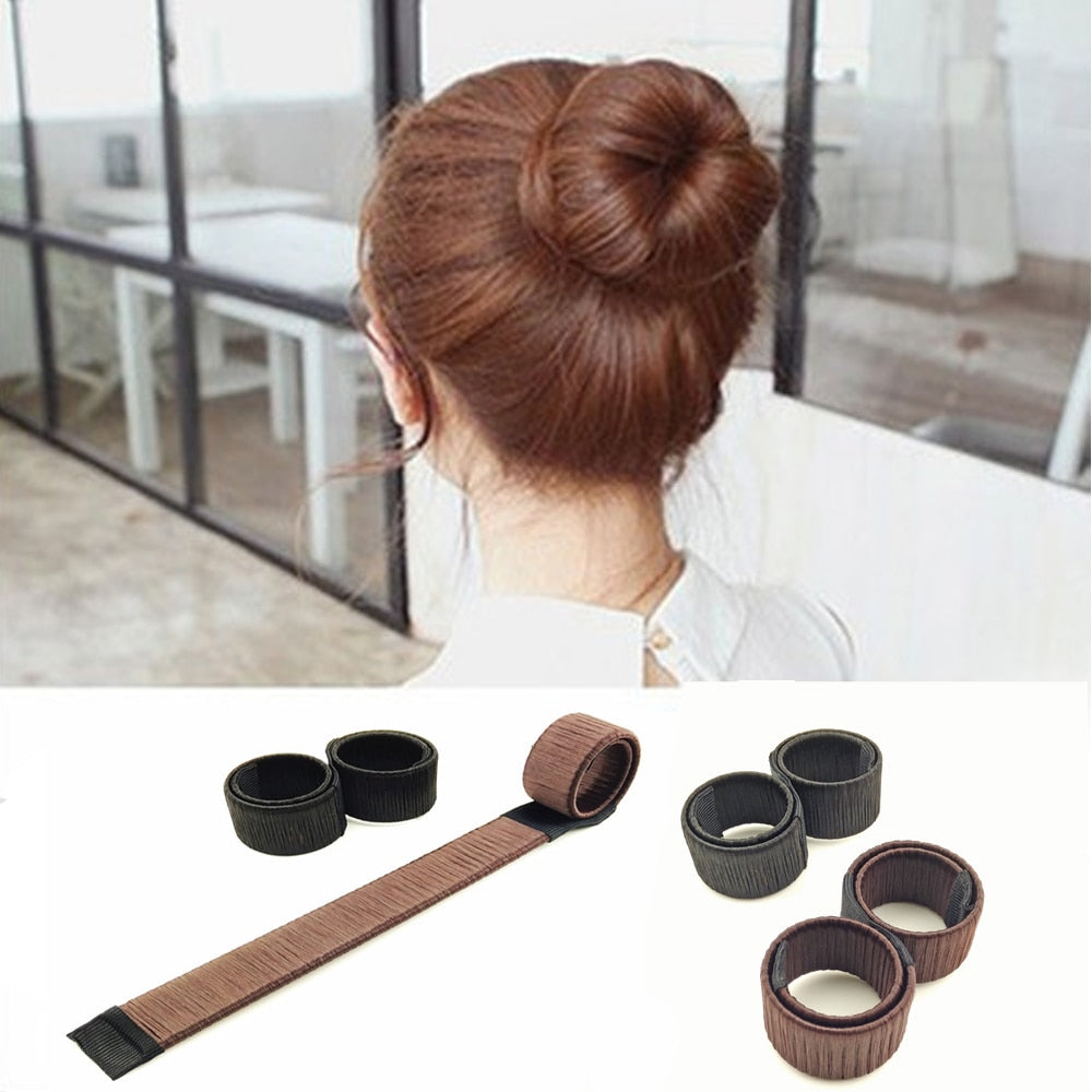 Bun Maker Magic Hair Donut Styling Tools Crown Shapers Easy Making Natural Look Firmly hold Synthetic Hair Material Ballet Bun