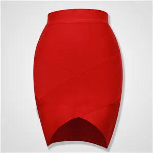 qgtao Ladies High Quality Rayon Black Thick Rayon Pencil Bandage Skirt Cute Mini Skirt