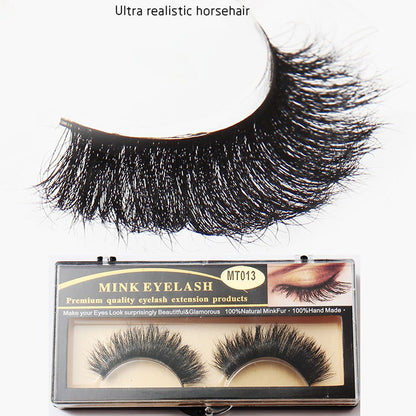 New Arrival 1 Pair Luxurious Beauty 100% Horsehair Thick Long Eye Lashes 3D False Eyelashes Women Beauty Fake Eyelashes
