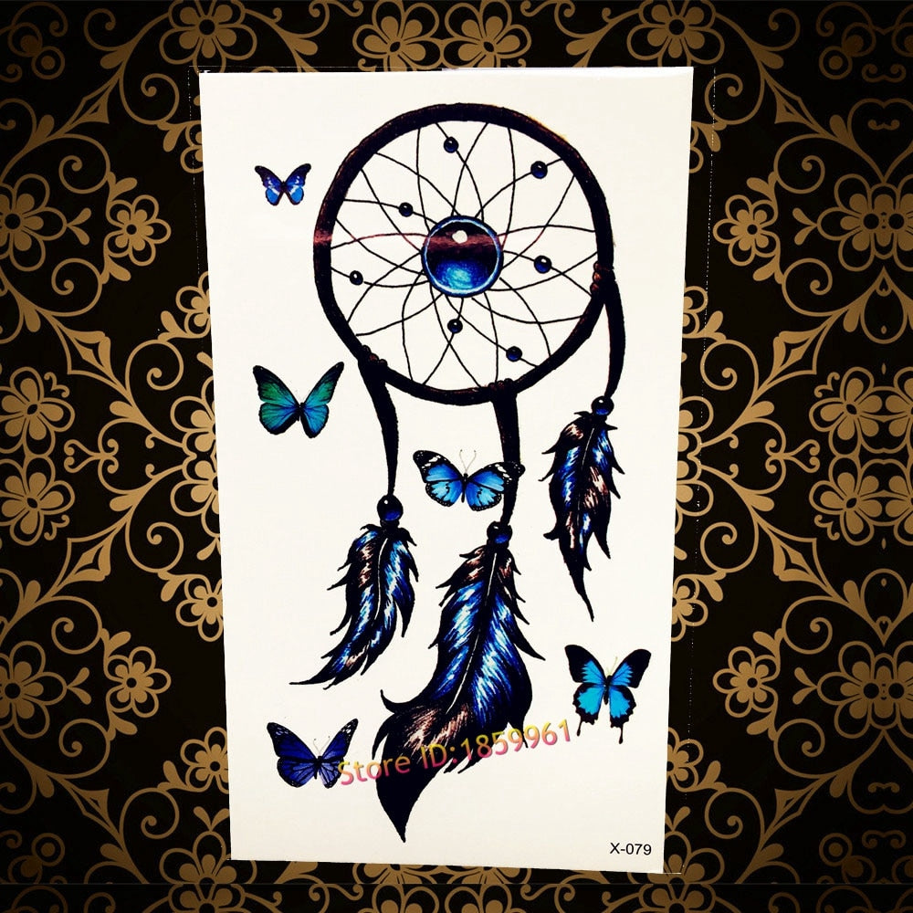 Hot Halloween Style Flash Tattoos Men Women Arm Makeup AF182 Black Blue Evil Skull Death Waterproof Temporary Tattoo Paper Paste