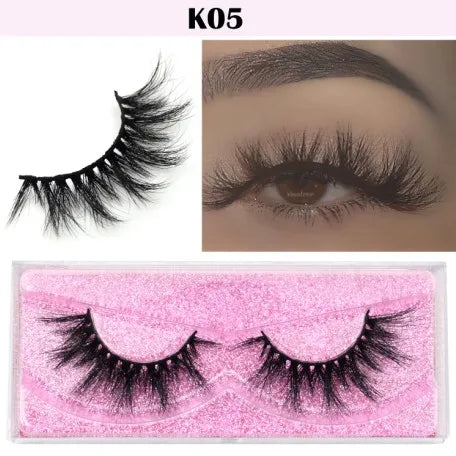 qgtao Mink Eyelashes 3D Mink Hair False Eyelashes Natural Thick Long Eye Lashes Fluffy Makeup Beauty Extension Tools