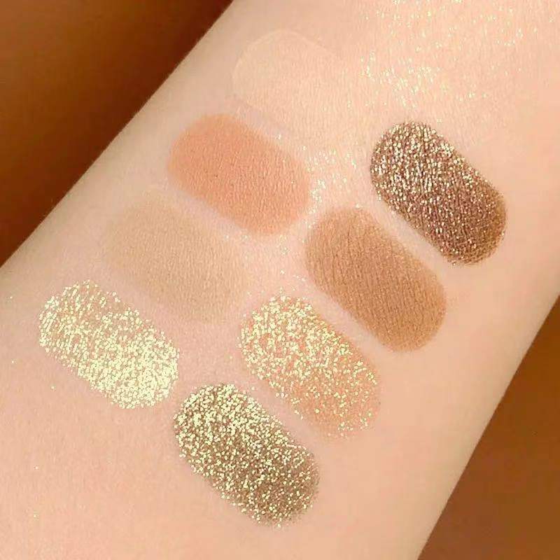 8 Colors Pressed Matte Shimmer Glitter Eyeshadow Palette Waterproof Metallic Pigmented Diamond Eyeshadow Pallete Makeup Palette