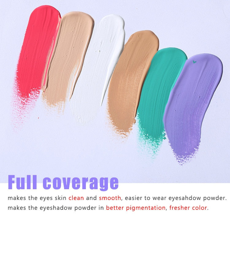 6 Colors Eyeshadow Primer Long Lasting Waterproof Liquid Eyeshadow Base MakeUp Cream Fashion Hot Artistic Eyes Makeup Tools