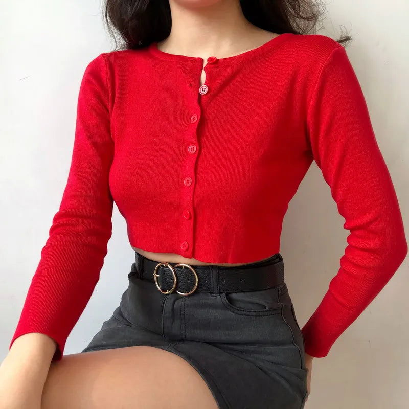 Cropped cardigan women black cardigans crop top long sleeve green cardigan vintage knit cardigans cute button up cardigan top