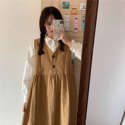 Light Academia Sleeveless Dress
