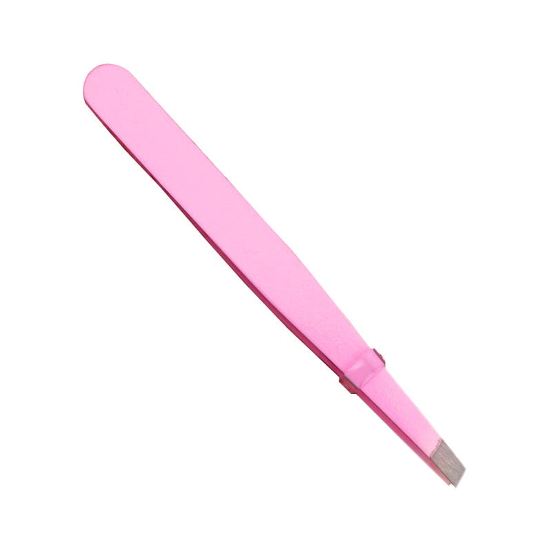 1pcs Black Pink Eyebrow Tweezers Stainless Steel Face Hair Removal Eye Brow Trimmer Eyelash Clip Cosmetic Beauty Makeup Tools